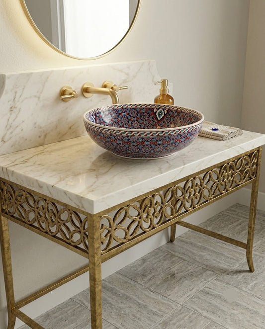 GEOMETRİK Lacivert Lavabo