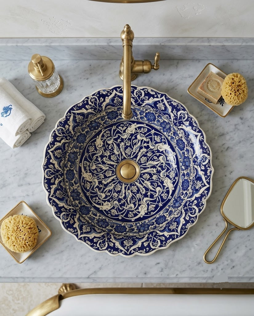 RUMİ Lacivert Çanak Lavabo