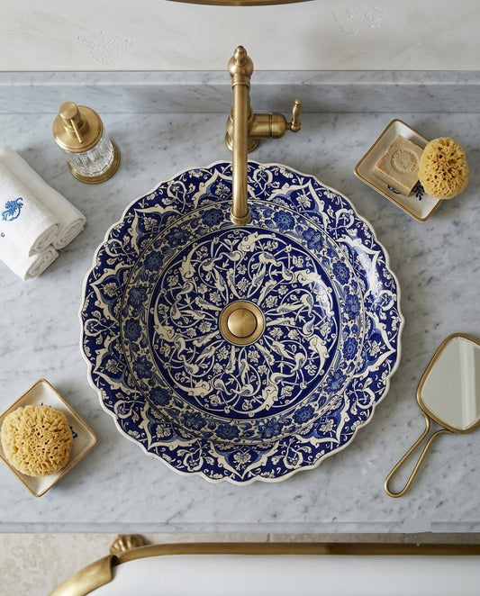 RUMİ Lacivert Çanak Lavabo